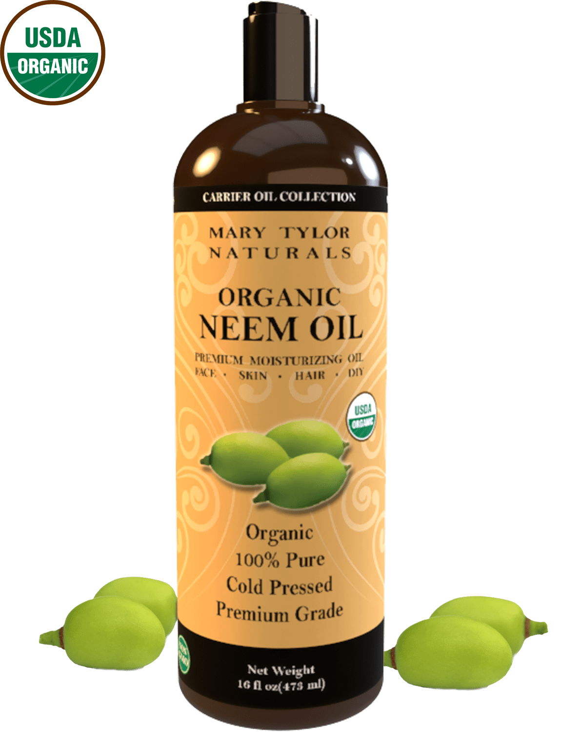 Organic Neem Oil 16 oz USDA Certified by Mary Tylor Naturals, Premium  Therapeutic Grade, 100% Pure 