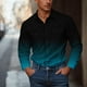 thumbnail image 1 of Blusa y camisa de manga larga con cuello vuelto para hombre, estilo informal, a la moda, con botones, bolsillos dobles y estampado degradado, camisa de trabajo de manga larga con cuello vuelto, blusa, 1 of 5