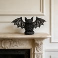 thumbnail image 3 of THOPBPRK 10.24 Inch Halloween Woven Bat Figurine Decorations, Boho Style Seagrass Bat Ornament, Living Room Courtyard Halloween Decor, Balck I, 3 of 6