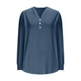 thumbnail image 6 of ShiShine Womens Plus Size V Neck Puff Long Sleeve Button Down Blouses Fall Tops 2025 Dressy Casual T-Shirts, 6 of 6