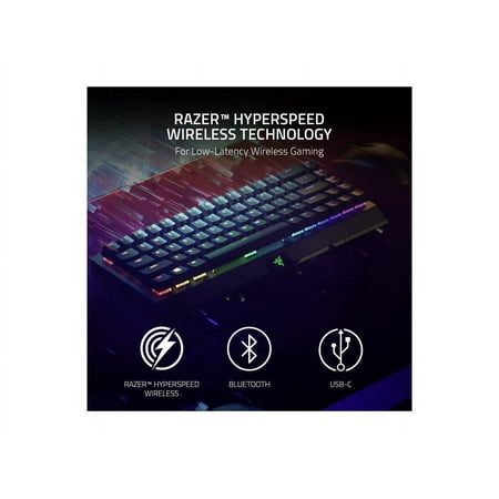 Razer - BlackWidow V3 Mini Hyperspeed 65% Wireless Mechanical Clicky Tactile Switch Gaming Keyboard with Chroma RGB Backlighting - Black