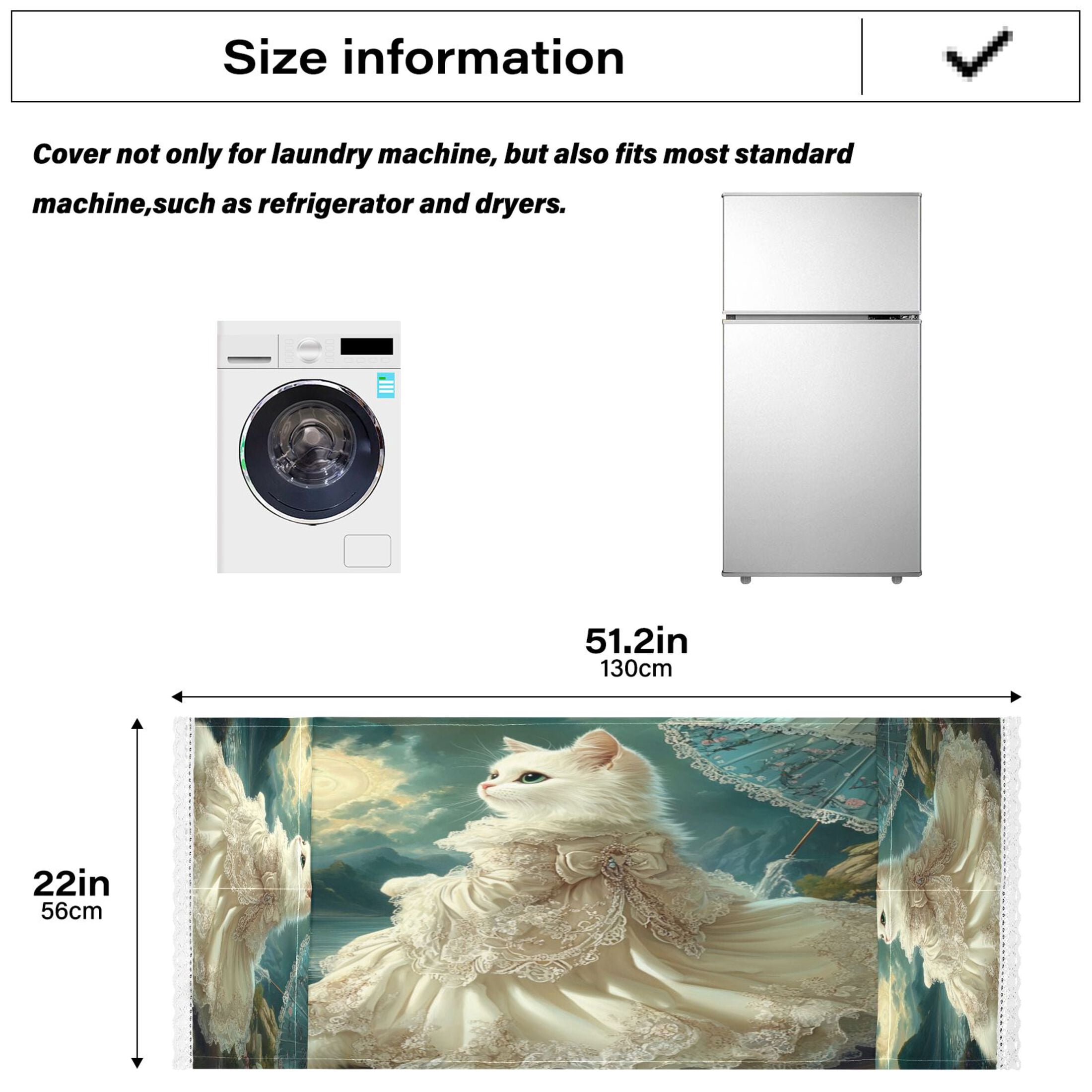 WOBOGO Princess White Cat Washing Machine Cloth Dryer Refrigerator Top Cover Protective Non-Slip Mat For Kitchen Laundry
