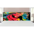 thumbnail image 1 of Psychedelic Headboard, Futuristic Kitty Visual Print Fluid Swirling Color Burst Motifs Kitty Graphic, Upholstered Decorative Metal Bed Headboard with Memory Foam, King Size, Multicolor, by Ambesonne, 1 of 4
