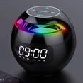 thumbnail image 1 of con luces nocturnas, altavoces inalámbricos con despertador, lámpara de noche con Sensor táctil, reproductor de música Negro B, 1 of 8