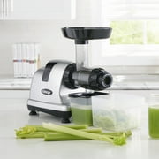 Omega Medical Medium 200W Silver Slow Masticating Juicer, 80 RPM with End Cap for Celery Extraction