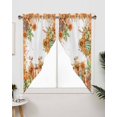 Swag Curtain Valance, Thanksgiving Fall Pumpkins Sunflowers Maple