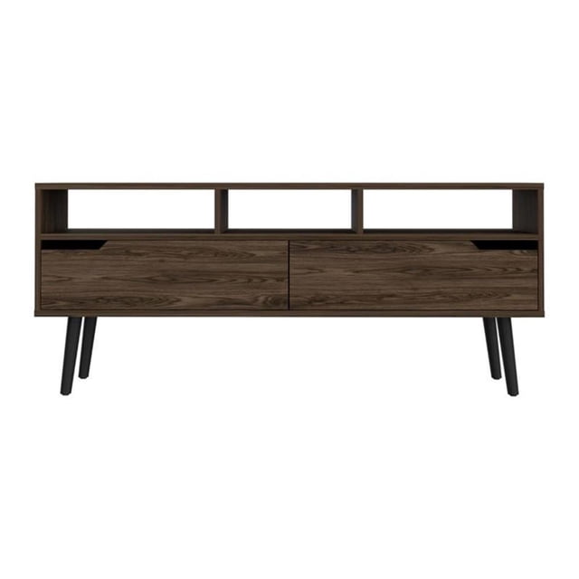 TUHOME Oslo Tv Stand - Dark Walnut - Engineered Wood - For Living Room