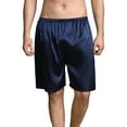 thumbnail image 2 of SWSMCLT Men's Soft Pajamas Shorts Summer Sleep Satin Fall Loose Valentines Day Loungewear Shorts Comfy Spring Thin Navy Small, 2 of 4