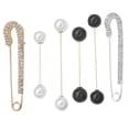 thumbnail image 1 of 6 Pcs/set Sweater Brooch Pin Scarf Shawl Pearl Rhinestone sweater badge Clip Clothes Breast Badge Pin, 1 of 8