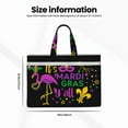 thumbnail image 3 of Salouo Mardi Gras with Flamingo for Canvas Tote File Bag, Tote Bag With Zipper Business Briefcase Document Bag with Handle A4 File Organizer Laptop Bag for Travel & Work, 3 of 8