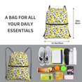 thumbnail image 3 of Wukai Tropical Lemon Waterproof Drawstring Backpack with Zipper Pocket,Large Foldable Gym Bag for Women and Men, Perfect for Sports, Yoga, and Travel, 3 of 8