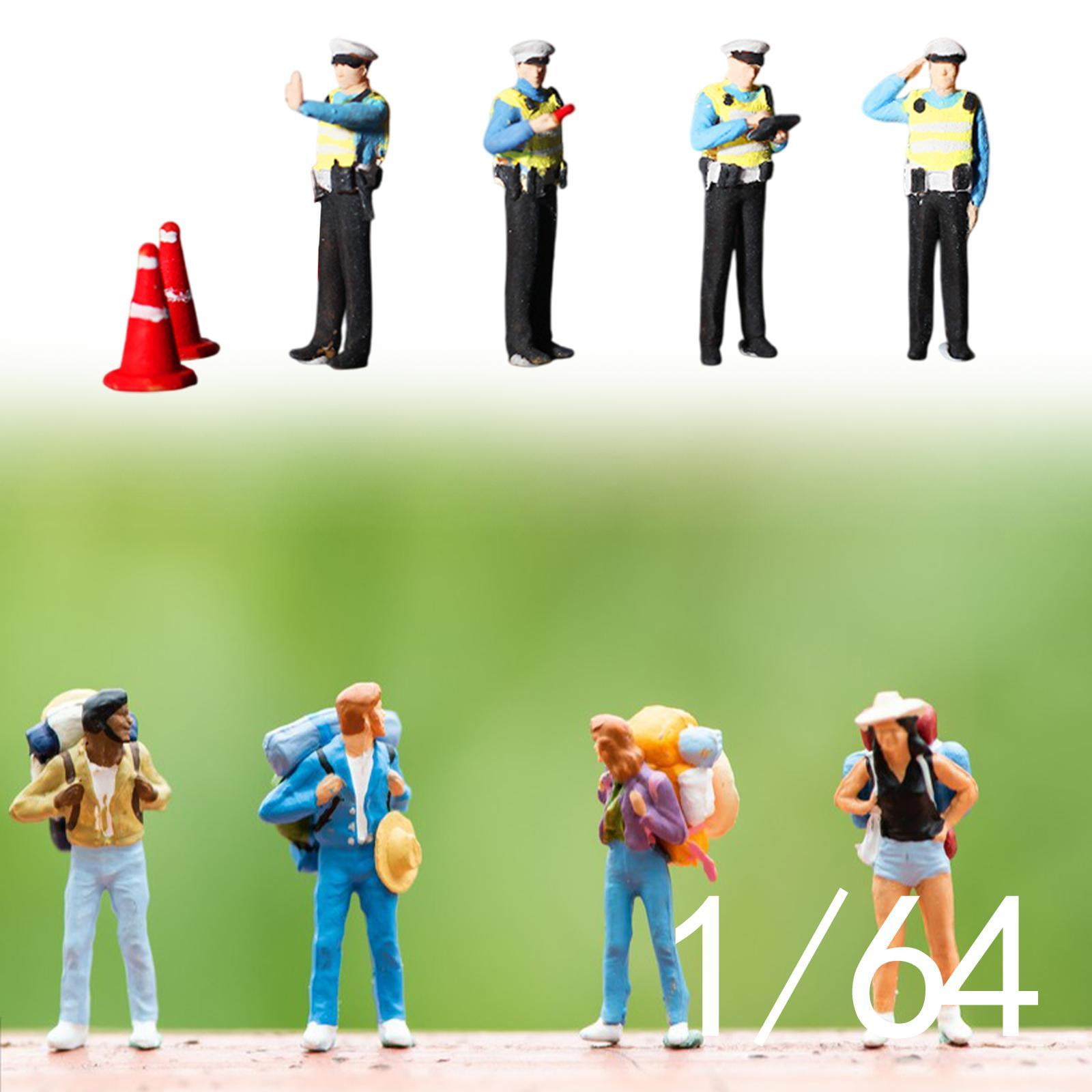LeeQinersw 1:64 Miniature Traffic Police Figures Desktop Ornament Pretend Play Toys Diorama