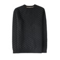 thumbnail image 2 of Suéter de punto para hombre, jersey de cuello redondo engrosado, tejido jacquard, suéter de alta textura, top de punto elástico delgado, 2 of 5