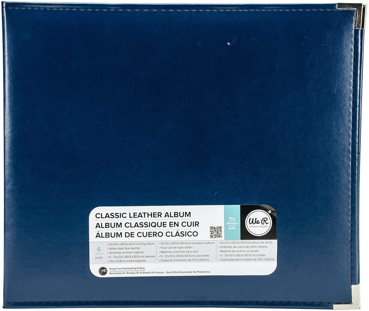 Scrapbook Classic Leather 3 Ring Album Blue 12X12