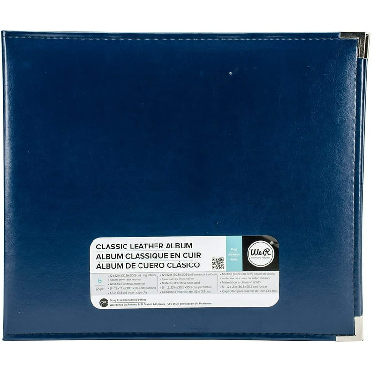 Scrapbook Classic Leather 3 Ring Album Blue 12X12 