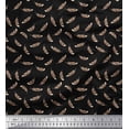 thumbnail image 1 of Soimoi Black Poly Georgette Fabric Eagle Feather Print Sewing Fabric Yard 42 Inch Wide, 1 of 3