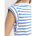 thumbnail image 4 of Free Assembly Women's and Women's Plus Cotton Boatneck Tee with Wide Cap Sleeves, Sizes XS-4X, 4 of 4