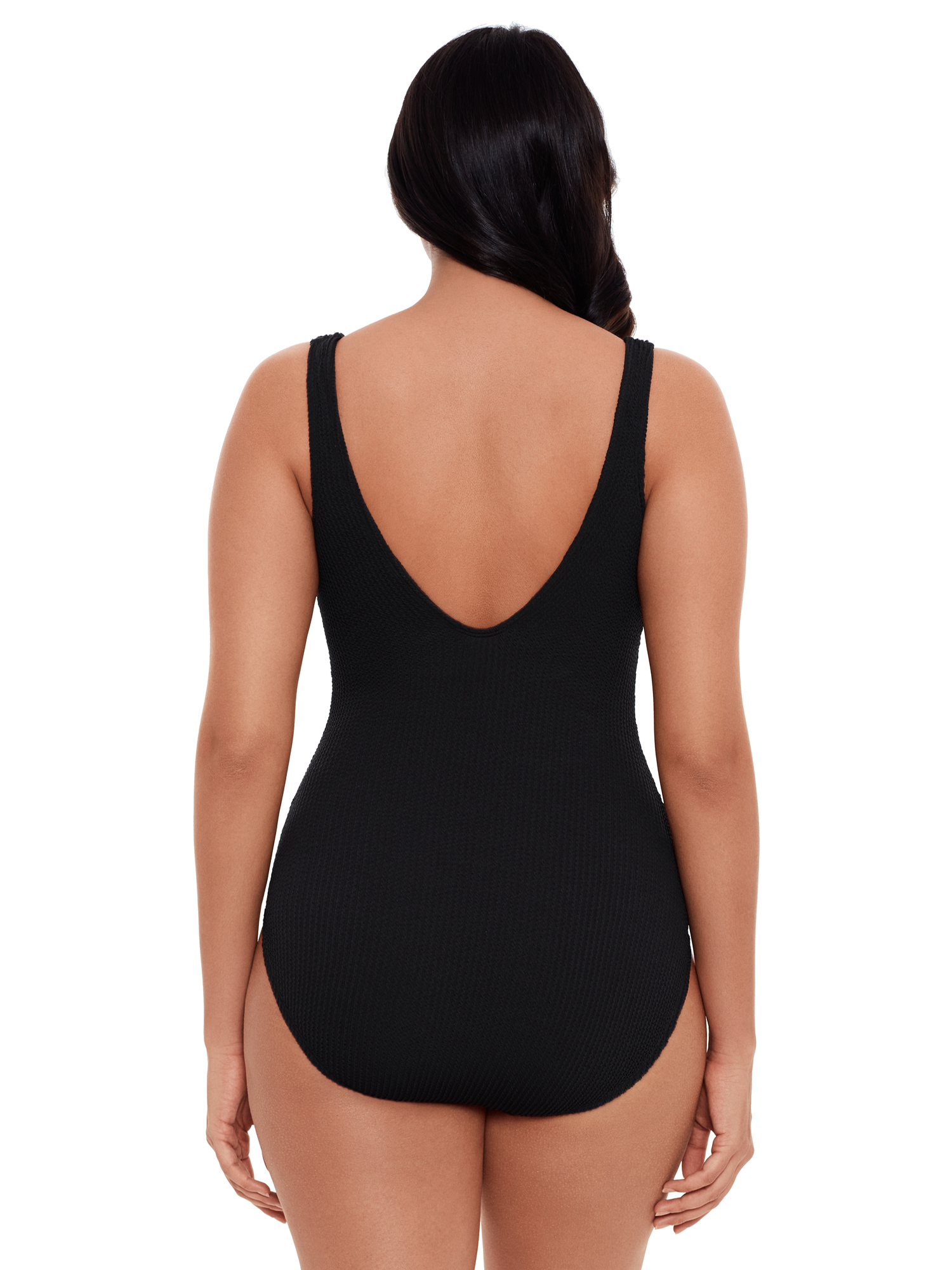 Time and Tru Women's and Women’s Plus Size Solid Crinkle One Piece Swimsuit - image 5 of 10