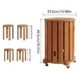 thumbnail image 2 of Solid Wood Stackable Stools Set of 4, Oak Dining Stools Side Table Nesting Tables with Caster & Brake, 2 of 7