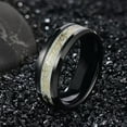 thumbnail image 5 of Glow in Dark Wedding Band Ring for Men or Women 8mm Stainless Steel or Black Ginger Lyne, 5 of 6