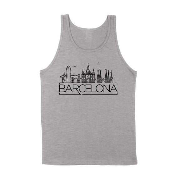 Skyline Barcelona Tank Top Unisex Small Grey