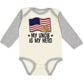 thumbnail image 3 of Inktastic My Uncle is My Hero Military Nephew Boys or Girls Long Sleeve Baby Bodysuit, 3 of 5