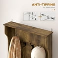 thumbnail image 6 of HOMCOM 3-In-1 Entryway Hall Tree with Storage Bench, Coat Rack with Four Hooks, and Shoe Storage, Rustic Brown, 6 of 9