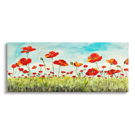 Stupell Industries Bright Red Poppies Meadow Painting Gallery Wrapped Canvas Print Wall Art, Design by Julie DeRice