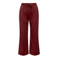 thumbnail image 4 of Gibobby Pantalones dama Pantalones deportivos casuales para mujer Pantalones de color cómodos Pijamas de yoga sólidos Pantalones largos(Vino， S), 4 of 5