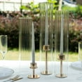 thumbnail image 3 of Efavormart Set of 3 Clear Ribbed Candelabra Candle Holder Glass Shades, Open Ends Pillar Hurricane Candle Shades - 15",17",19", 3 of 10