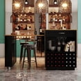 thumbnail image 4 of 73" Multi-Functional Wine Cabinet & Kitchen Island with Extendable Dining Table, 1 Door, 5 Drawers, Open Side Shelves, Wine Rack & Stemware Holder, Rolling Wheels, 4 of 24