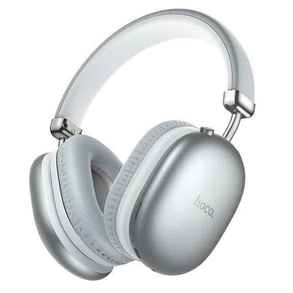 HOCO Over-Ear Bluetooth Headphones Hybrid Active Noise Cancellation Wireless Headset 90H Long Battery Life(Silver)