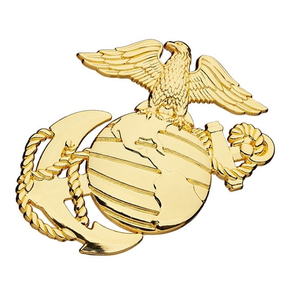 & US Marine Corps 250th Anniversary Metal Auto Sticker with 3D Shape Coloring Perfect for Patriotic