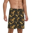 thumbnail image 2 of Kdxio Squirrel Gathering Nuts Print Mens Sleep Shorts Bottoms Soft Comfy Pajama Wear Pants with Drawstring Pockets, 2 of 7