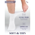 thumbnail image 4 of Hugh Ugoli Diabetic Socks for Men, Loose Ankle Socks Rayon, Extra-Wide, Thin, Seamless Toe and Non-Binding Top, 8 Pairs, White, Shoe Size: 8-11, 4 of 8
