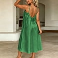 thumbnail image 5 of Tqcoqu Women's Spaghetti Strap V Neck Midi Dress with Side Pockets,2026 Loose Casual Summer Tank Dresses,Green Women's S-XXL, 5 of 6