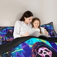 thumbnail image 4 of jejeloiu Spooky Gothic Skeleton Twin Bedding Sets 7-Piece,Halloween Horror Castle Bedding Comforter Set,Happy Halloween Sheet Sets For Men Women,Microfiber Bedroom Decor Reversible, 4 of 8