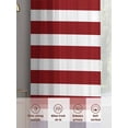 thumbnail image 7 of Anchor Red Semi Sheer Curtains 108 Inch Length 2 Panels Set, Modern Navy Blue White Striped Nautical Sheer Kitchen Curtain Privacy Voile Window Curtain for Living Room Bedroom Rod Pocket Drapes, 7 of 7