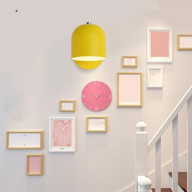 Lámpara de Pared Led de Hierro para Dormitorio, Entrada o Estudio, Color Amarillo, 20 X 15 X 12 Cm | Ahorro de Energía | Decorativa | Fácil Instalación | 0,7 Kg