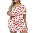 thumbnail image 3 of Tqcoqu Women's Plus Size Pajama Sets Short Sleeve Pjs 2 Piece Top and Shorts Sleepwear Comfy Soft Lounge Sets with Pockets,B-Red,Women's XL-XXXXXL, 3 of 7