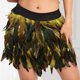 thumbnail image 3 of Gibobby faldas largas de mujer casuales Falda corta de medio cuerpo con plumas para mujer, ropa para el escenario europea y americana(Amarillo， M), 3 of 4