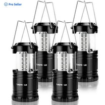 Lepro LED Collapsible Camping Lantern 4-Packs, Super Bright, Battery Powered Camping Light, IPX4 Water Resistant, Portable Emergency Lights for Power Outage, Hurricane, Storms