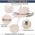 thumbnail image 5 of Women Men Western Cowboy Fedora Felt Hat Wide Brim Outdoor Cowgirl Hat with Belt Buckle, 5 of 5