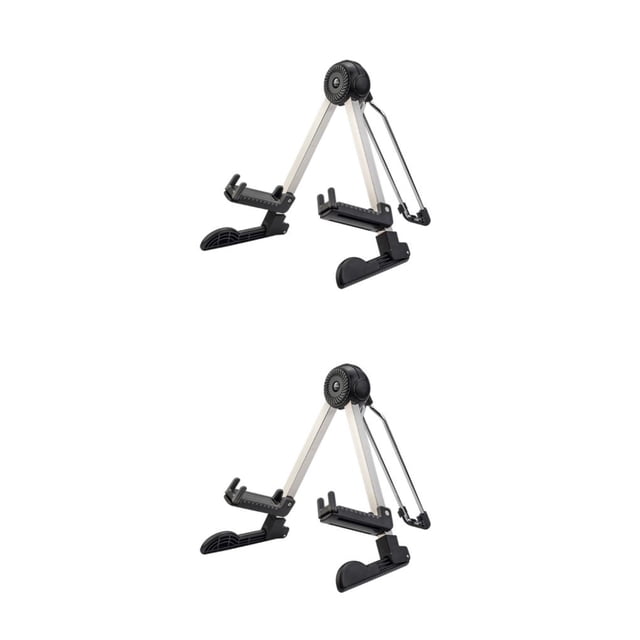Naiovety Soporte para guitarra de suelo, soporte plegable para guitarras acústicas, marco en A, bajo, estante Musical, estable, ligero, para Negro 2piezas