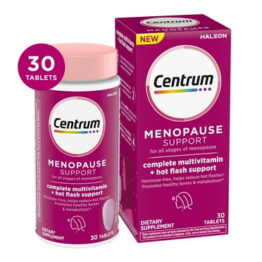 Centrum Menopause Support Complete Womens Multivitamin Supplement With Vitamin for Hot Flash Support, Tablets, 30 Count