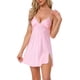 thumbnail image 1 of Noche de seda inspiradora para mujeres, vestido de encaje sexy, vestido de satén, ropa de dormir sin mangas, lencería chemise M rosa, 1 of 6