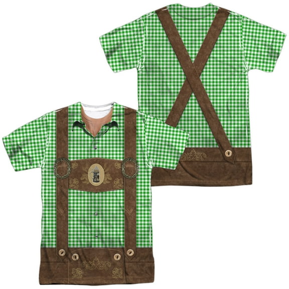 Oktoberfest Lederhosen (Front - Back Print) - Short Sleeve Shirt - XX-Large