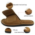 thumbnail image 4 of Qicasul Men's slipper Open Toe Breathable On Slippers Machine Washable Soft Sole Quiet Comfort Indoor Outdoor Slides Brown US Size:7-8, 4 of 7