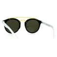 thumbnail image 4 of Kids Size Color Mirror Plastic Round Keyhole Horn Rim Metal Top Bridge Sunglasses Black Blue, 4 of 4