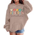 thumbnail image 2 of HCYSFG Girls Boys Back To School Sweatshirt Solid Color Long Sleeve Crewneck Pullover Casual Loose Fit Fall Winter Daily Basic Top, 2 of 5